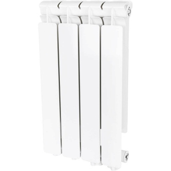 STOUT Bravo 500 4 секции радиатор алюминиевый нижнее правое подключение (белый RAL 9010)