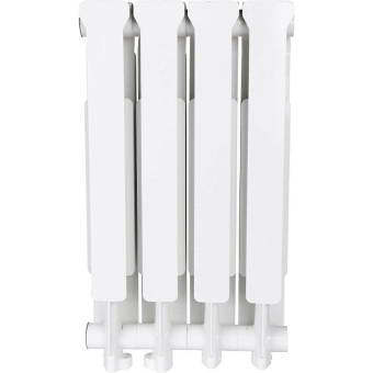 STOUT Bravo 500 4 секции радиатор алюминиевый нижнее правое подключение (белый RAL 9010)