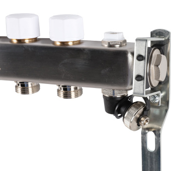 Коллектор без расходомеров, с клапаном, сливом, 6 выходов