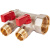 STOUT SMB 6210 011202 STOUT Коллектор с шаровыми кранами 1", 2 отвода 1/2" (красные ручки)