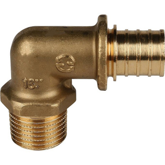 STOUT Угольник-переходник с наружной резьбой 20xR 1/2" для труб из сшитого полиэтилена аксиальный