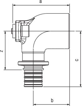 Настенный угольник Rehau Rautitan с внутр резьбой 25-Rp 3/4 RX короткий патрубок