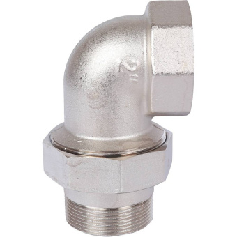 STOUT Разъемное угловое соединение "американка" ВН, уплотнение под гайкой o-ring кольцо, никелированное 2"