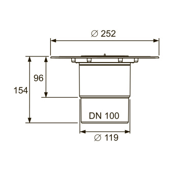 Сифон TECEdrainpoint S DN 100, вертикальный с универсальным фланцем Seal System