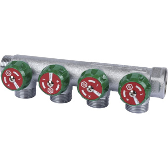 STOUT SMB-6850-343404 STOUT Коллектор регулирующий 3/4", 4 отвода 3/4"ЕК