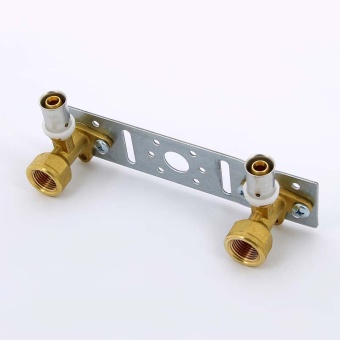 Водорозетка пресс-В двойная на планке UNI-FITT 16x1/2"