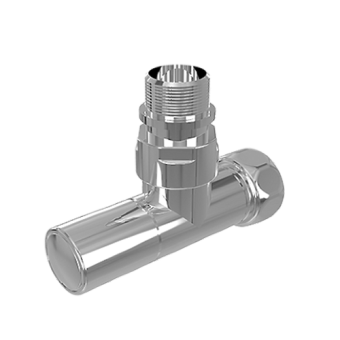 Вентиль угловой Royal Thermo с колпачком, гайкой и наружной резьбой 3/4&amp;quot; х 1/2&amp;quot; гайка - штуцер, пара для полот.
