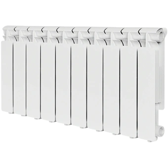 STOUT Bravo 350 10 секций радиатор алюминиевый боковое подключение RAL9010