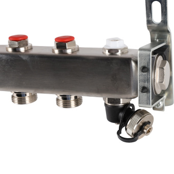 Коллектор без расходомеров, с клапаном, сливом, 6 выходов