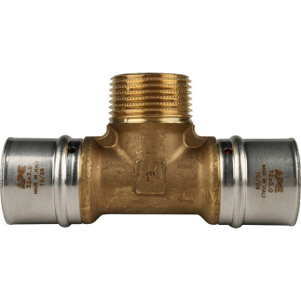 STOUT Тройник-переходник с наружной резьбой 32х1"х32 для металлопластиковых труб прессовой