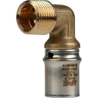 STOUT Угольник-переходник с наружной резьбой 1/2"х20 для металлопластиковых труб прессовой