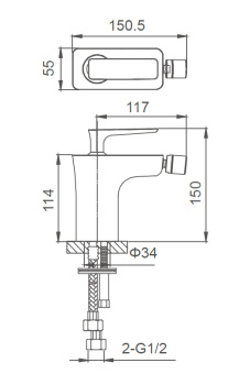 Смеситель для биде WONZON & WOGHAND SHARK, Хром (WW-485001-CR)