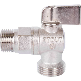 STOUT Кран шаровой угловой для бытовой техники 1/2" х 3/4"