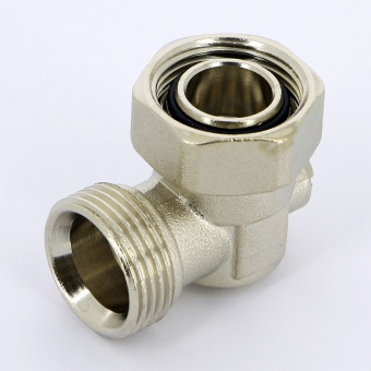 Узел радиаторный со встроенным краном НВ UNI-FITT 3/4"ЕК х 3/4"ЕК угловой