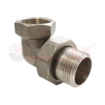Сгон разъемный угловой с никелевым покрытием (внутр.-наруж.)