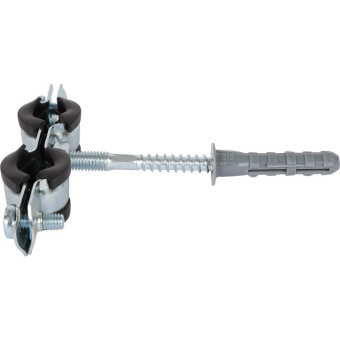 STOUT SAC-0020-Комплекты SAC-0020-200038 STOUT Двойной хомут для труб, комплект: хомут+шпилька шуруп +дюбель пластиковый 3/8"(15-19)
