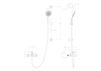 Смеситель для ванны с душевым гарнитуром WONZON & WOGHAND, Черный матовый (WW-4560-MB)