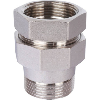 STOUT Разъемное соединение "американка" ВН, никелированное, уплотнение под гайкой по плоскости, 1” 1/4