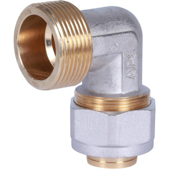 STOUT Угольник-переходник с наружной резьбой 1 1/4"x32 для металлопластиковых труб винтовой