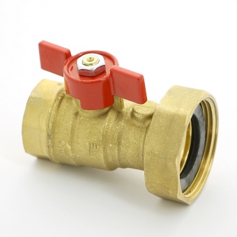 Кран ВВ 1" х 1 1/2" с накидной гайкой и уплотнением