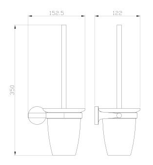 Туалетный ершик в комплекте WONZON & WOGHAND SIMPLE, Хром (WW-6529)