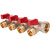 STOUT SMB 6210 341204 STOUT Коллектор с шаровыми кранами 3/4", 4 отвода 1/2" (красные ручки)