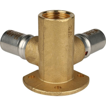 STOUT Тройник настенный с креплением 1/2"х16 для металлопластиковых труб прессовой