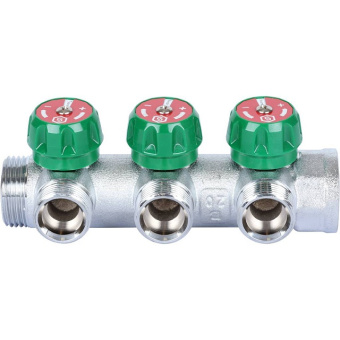 STOUT SMB-6850-013403 STOUT Коллектор регулирующий 1", 3 отвода 3/4" ЕК