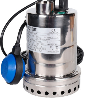 STOUT SPD-0001-200250 Насос дренажный с поплавком, кабель 10 м, 230V, Q=150 л/мин, H=7,2 м