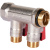 STOUT SMB 6210 341202 STOUT Коллектор с шаровыми кранами 3/4", 2 отвода 1/2" (красные ручки)