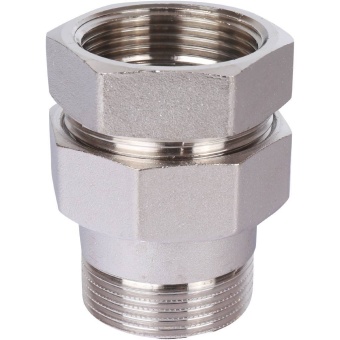 STOUT Разъемное соединение "американка" ВН, никелированное, уплотнение под гайкой по плоскости, 1” 1/4