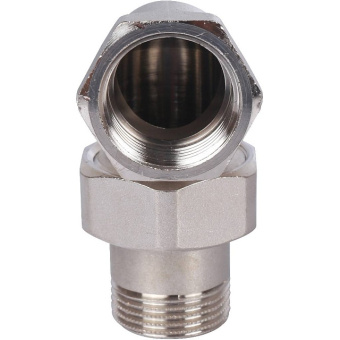 STOUT Разъемное угловое соединение "американка" ВН, уплотнение под гайкой o-ring кольцо, никелированное 3/4