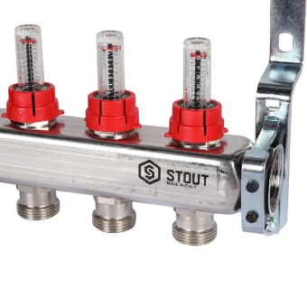 Коллектор STOUT с расходомером, 13 выходов