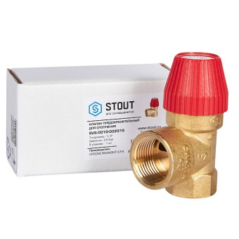 STOUT SVS-0010-002515 STOUT Клапан предохранительный для отопления 25 x 1/2 (477.127)