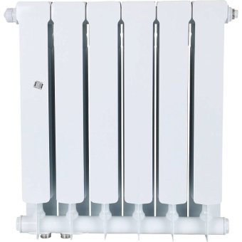 STOUT Space 500 6 секций радиатор биметаллический нижнее правое подключение RAL9016