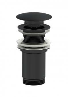 Донный клапан для раковины WONZON & WOGHAND, Черный матовый (WW-88SS09-MB)