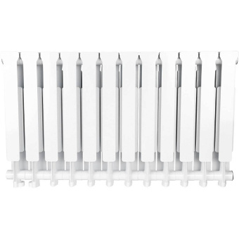 STOUT Bravo 500 12 секции радиатор алюминиевый нижнее правое подключение (белый RAL 9010)