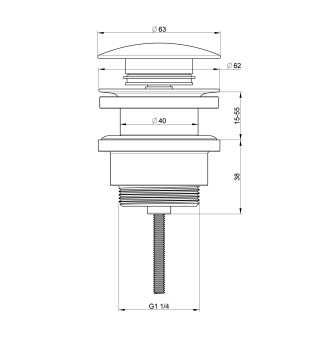 Донный клапан для раковины WONZON & WOGHAND, Белый матовый (WW-88SS07-MW)