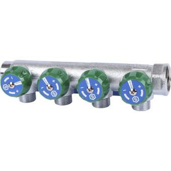 STOUT SMB-6849-341204 STOUT Коллектор регулирующий 3/4", 4 отвода 1/2" плоское уплотнение
