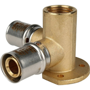 STOUT Тройник настенный с креплением 1/2"х20 для металлопластиковых труб прессовой