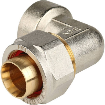 STOUT Угольник-переходник с внутренней резьбой 1"x32 для металлопластиковых труб винтовой