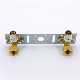 Водорозетка пресс-В двойная на планке UNI-FITT 16x1/2"