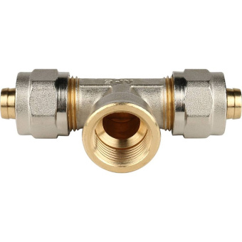 STOUT Тройник-переходник с внутренней резьбой 1/2"х16 для металлопластиковых труб винтовой