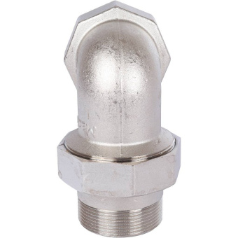 STOUT Разъемное угловое соединение "американка" ВН, уплотнение под гайкой o-ring кольцо, никелированное 2"