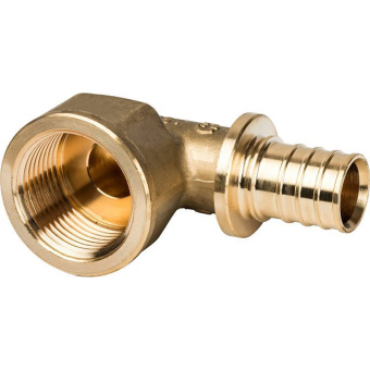 STOUT Угольник-переходник с внутренней резьбой 25xG 3/4" для труб из сшитого полиэтилена аксиальный